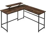 tectake Schreibtisch, Rost, Holz, L-Form, 130x76.5x140 cm, Arbeitszimmer,