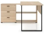 Selsey Eckschreibtisch, Beige, Metall, 2 F&auml;cher, 3 Schubladen, Rechteckig,