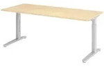 b&uuml;m&ouml; Schreibtisch, Ahorn, Silber, Holzwerkstoff, Nachbildung,Ahorn,...