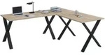 Mid.you Eckschreibtisch, Schwarz, Sonoma Eiche, Holzwerkstoff, rechteckig, X-Form,