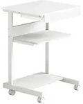 Homcom Schreibtisch, Wei&szlig;, Metall, Nachbildung, 2 F&auml;cher, 1 Schubladen,...