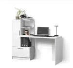 Livinity&reg; Schreibtisch, Wei&szlig;, Holzwerkstoff, 7 F&auml;cher, Rechteckig, 150x120.1x59.3
