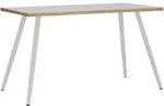 P & B Schreibtisch, Wei&szlig;, Honigeiche, Holzwerkstoff, rechteckig, konisch,...