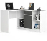 Raumhirsch Furniture Schreibtisch, Wei&szlig;, Graphit, Holzwerkstoff, Rechteckig,