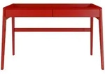 Visby Schreibtisch, Rot, Buchenholz, Rechteckig, 125x81x70 cm, Arbeitszimmer,
