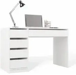 kommodly Schreibtisch, Wei&szlig;, Holzwerkstoff, 120x76.5x55 cm, Arbeitszimmer,