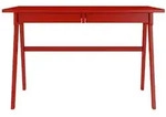Visby Schreibtisch, Rot, Buchenholz, Rechteckig, 120x75.5x65 cm, Arbeitszimmer,