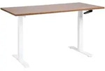 Beliani Schreibtisch, Dunkelbraun, Wei&szlig;, Holz, 60x74x115 cm, Arbeitszimmer,