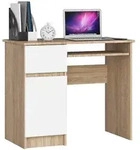 Akord Schreibtisch, Sonoma Eiche, Wei&szlig;, Holzwerkstoff, Nachbildung, Holz...