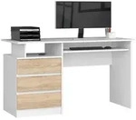 Raumhirsch Furniture Schreibtisch, Wei&szlig;, Sonoma Eiche, Holzwerkstoff,...