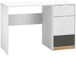Feldmann-Wohnen Schreibtisch, Wei&szlig;, Graphit, Holzwerkstoff, 1 F&auml;cher, 1...