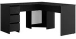 Mirjan24 Eckschreibtisch, Schwarz, Kunststoff, 3 Schubladen,...