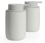 Seifenspender, Grau, Keramik, 7.5x14.5x7.5 cm, Badaccessoires, Waschplatzzubeh&ouml;r,