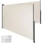 tectake Doppel-Seitenmarkise, Beige, Textil, 600x180x9 cm, Sonnenschutz &