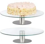 Relaxdays Tortenplatte, Transparent, Glas, Metall, 30x7x30 cm, Tischkultur &
