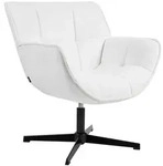 Beliani Drehsessel, Wei&szlig;, Textil, 71x85x78 cm, Wohnzimmer, Sessel,...