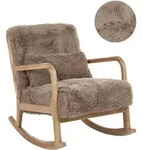 Beliani Schaukelsessel, Taupe, Beige, Braun, Textil, 66x82x79 cm, Wohnzimmer,...