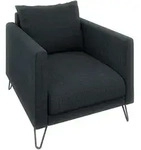 S-Style Sessel, Graphit, Textil, Echtholz,Buche, Birke, 1-Sitzer, F&uuml;llung: