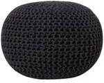 Beliani Pouf, Schwarz, Textil, 1-Sitzer, Rund, 50x35x50 cm, Wohnzimmer, Hocker,...
