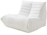 [en.casa] Bodensessel, Beige, Textil, 90x75x100 cm, Wohnzimmer, Hocker, Sitzs&auml;cke,