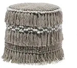 Beliani Pouf, Beige, Textil, 1-Sitzer, Rund, 44x43x44 cm, Wohnzimmer, Hocker,...