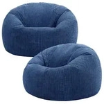 icon Sitzsack, Blau, Textil, 2-Sitzer, Rund, 85x50x85 cm, Wohnzimmer, Hocker,