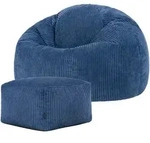 icon Sitzsack, Blau, Kunststoff, 240 L, 1-Sitzer, Rund, 85x50x85 cm, Wohnzimmer,