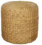 Beliani Pouf, Natur, Naturmaterialien, Rund, 40x40x40 cm, Wohnzimmer, Hocker,...