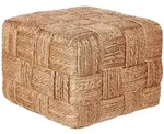 Beliani Pouf, Beige, Naturmaterialien, Quadratisch, 50x35x50 cm, Wohnzimmer,...