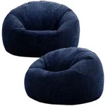 icon Sitzsack, Dunkelblau, Textil, 2-Sitzer, Rund, 85x50x85 cm, Wohnzimmer,...