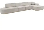 Altdecor Ecksofa, Hellbraun, Textil, 5-Sitzer, L-Form, 413x171 cm, Wohnzimmer,...