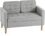 Okwish 2-Sitzer, Hellgrau, Textil, 62x78x117 cm, Wohnzimmer, Sofas & Couches, Sofas,
