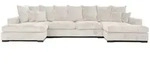 WFL Group Wohnlandschaft, Creme, Textil, 4-Sitzer, 373x92x155 cm, Wohnzimmer, Sofas &
