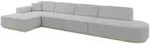Altdecor Ecksofa, Hellgrau, Textil, 5-Sitzer, L-Form, 412x165 cm, Wohnzimmer,...