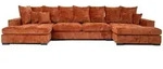 WFL Group Wohnlandschaft, Terracotta, Textil, 4-Sitzer, 373x92x155 cm, Wohnzimmer,