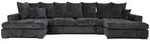 WFL Group Wohnlandschaft, Anthrazit, Textil, 4-Sitzer, 373x92x155 cm, Wohnzimmer,