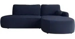 Mirjan24 Ecksofa, Dunkelblau, Kunststoff, 5-Sitzer, Ottomane rechts,L-Form, 274x174