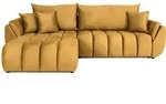 WFL Group Ecksofa, Dunkelgelb, Textil, 3-Sitzer, L-Form, 280x184 cm, Wohnzimmer,