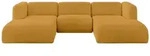 Altdecor Wohnlandschaft, Currygelb, Kunststoff, 4-Sitzer, 317x70x179 cm, Wohnzimmer,
