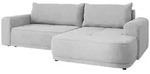 Mirjan24 Eckschlafsofa, Hellgrau, Kunststoff, 5-Sitzer, Ottomane rechts,L-Form,