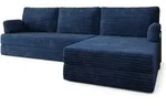 Masseno Ecksofa, Blau, Textil, 4-Sitzer, L-Form, 270x160 cm, Wohnzimmer, Sofas &