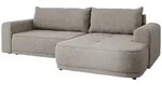 Mirjan24 Eckschlafsofa, Hellbraun, Kunststoff, 5-Sitzer, Ottomane links,L-Form,