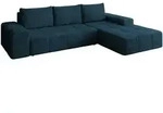 Mirjan24 Eckschlafsofa, Dunkelblau, Kunststoff, 5-Sitzer, Ottomane rechts,L-Form,