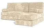 Masseno Ecksofa, Creme, Textil, 3-Sitzer, L-Form, 200x120 cm, Wohnzimmer, Sofas &