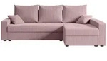 Altdecor Ecksofa, Rosa, Kunststoff, 4-Sitzer, L-Form, 231x140 cm, Wohnzimmer,...