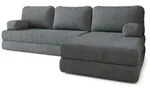 Masseno Ecksofa, Grau, Textil, 4-Sitzer, L-Form, 270x160 cm, Wohnzimmer, Sofas &