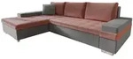 Mirjan24 Ecksofa, Dunkelrosa, Textil, 5-Sitzer, L-Form,L-Form, 274x182 cm,