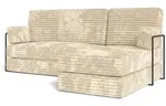 Masseno Ecksofa, Creme, Textil, 3-Sitzer, L-Form, 200x120 cm, Wohnzimmer, Sofas &