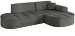 Altdecor Ecksofa, Dunkelgrau, Textil, 3-Sitzer, L-Form, 243x171 cm, Wohnzimmer,...