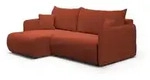 Fun M&ouml;bel Ecksofa, Rotbraun, Textil, Ottomane links, 207x148 cm, Wohnzimmer,...